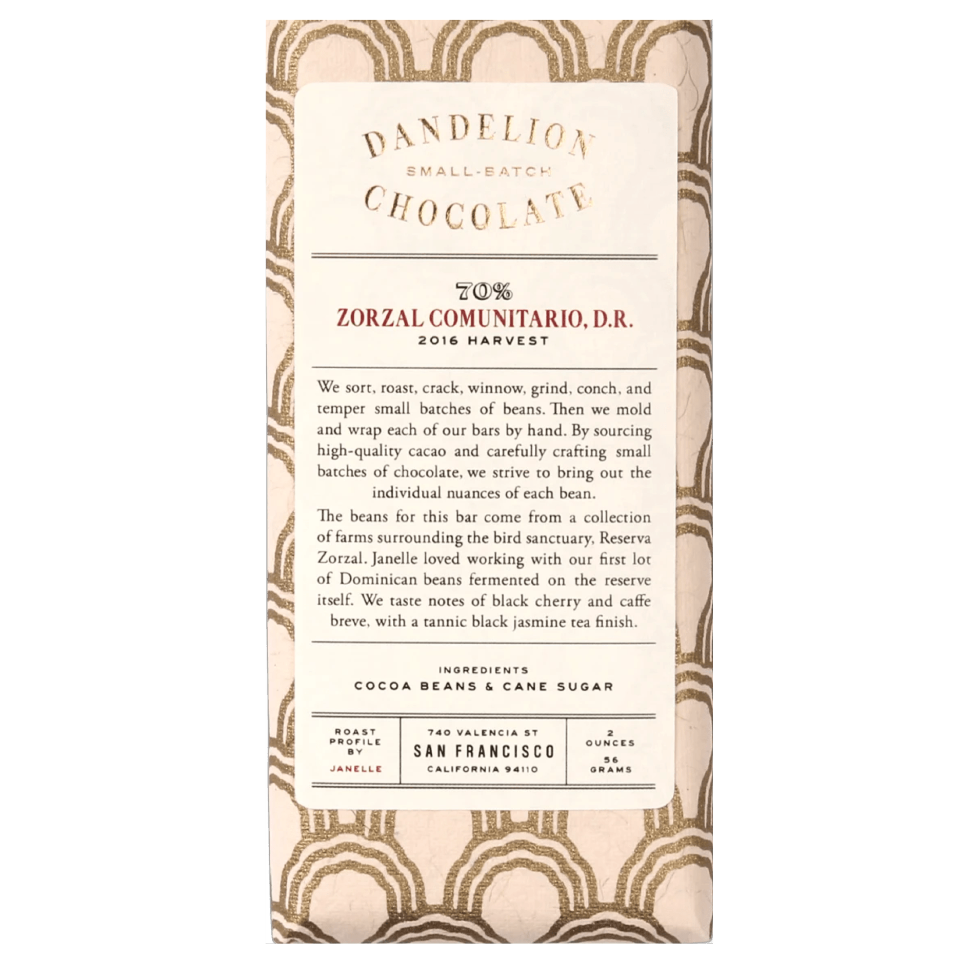 Dandelion Chocolate - Zorzal Comunitario, République Dominicaine (57g | 70%)