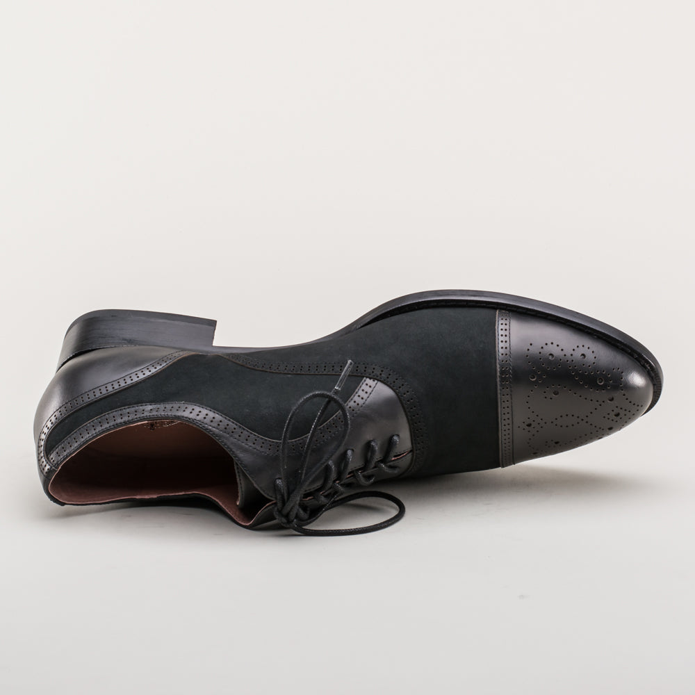 Dandy Men's Vintage Cap Toe Oxfords (Black)