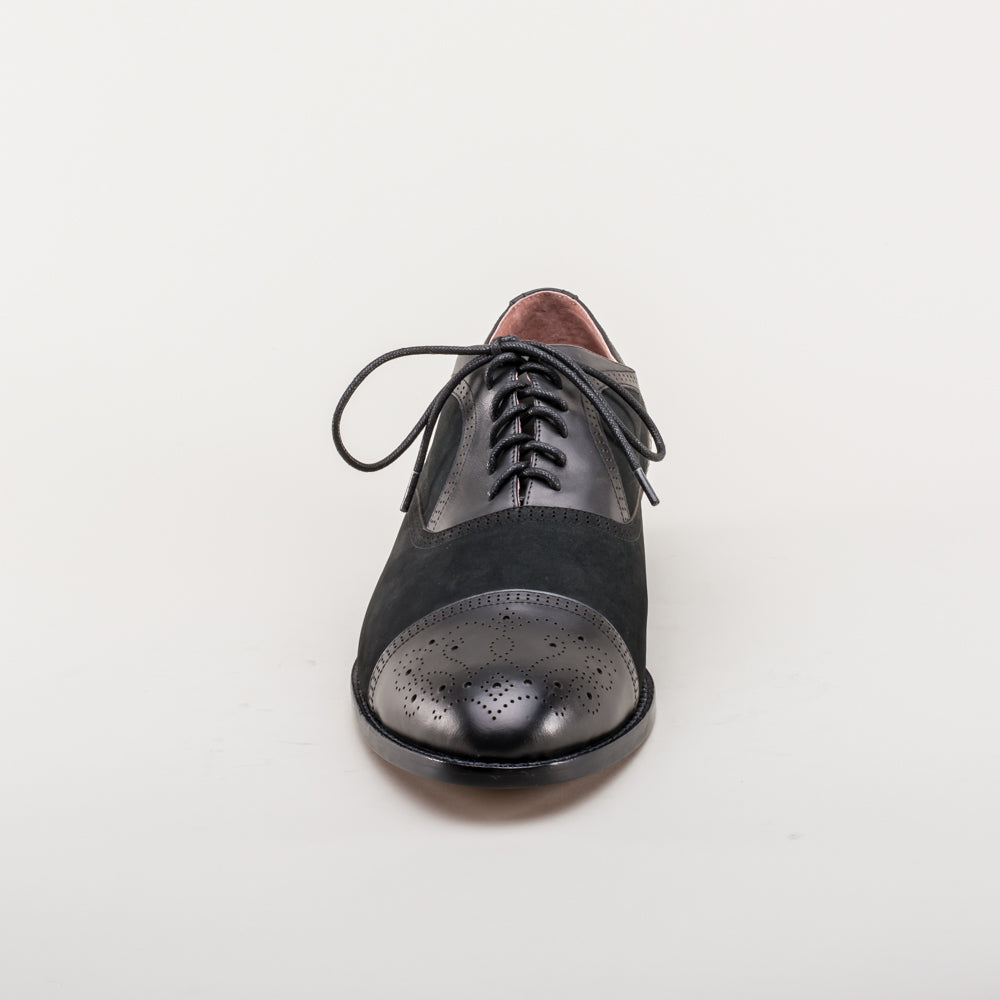 Dandy Men's Vintage Cap Toe Oxfords (Black)