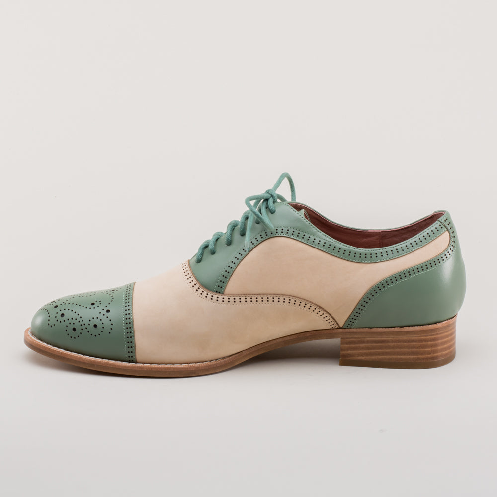 Dandy Men's Vintage Cap Toe Oxfords (Sage/Buff)