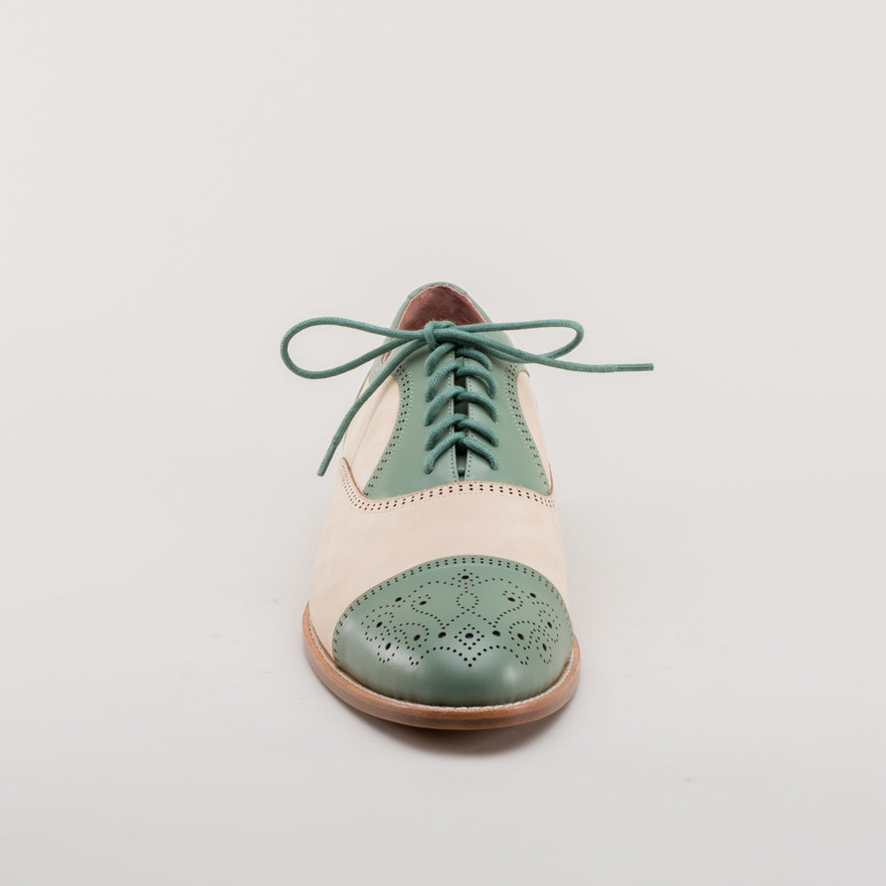 Dandy Men's Vintage Cap Toe Oxfords (Sage/Buff)