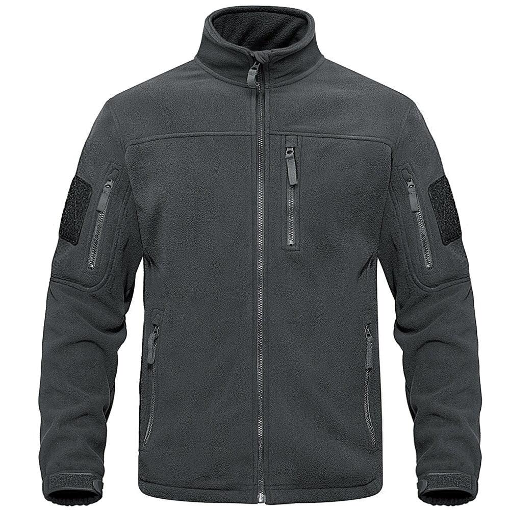 Veste tactique d'extérieur en polaire bleu foncé chaude multi-poches style unique doux manteaux de travail veste coupe-vent homme manteau de randonnée sport pour l'hiver et l'automne
