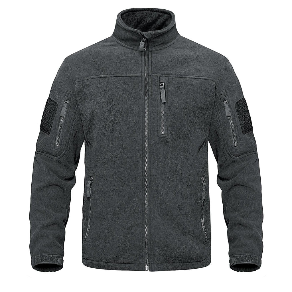 Veste tactique d'extérieur en polaire bleu foncé chaude multi-poches style unique doux manteaux de travail veste coupe-vent homme manteau de randonnée sport pour l'hiver et l'automne