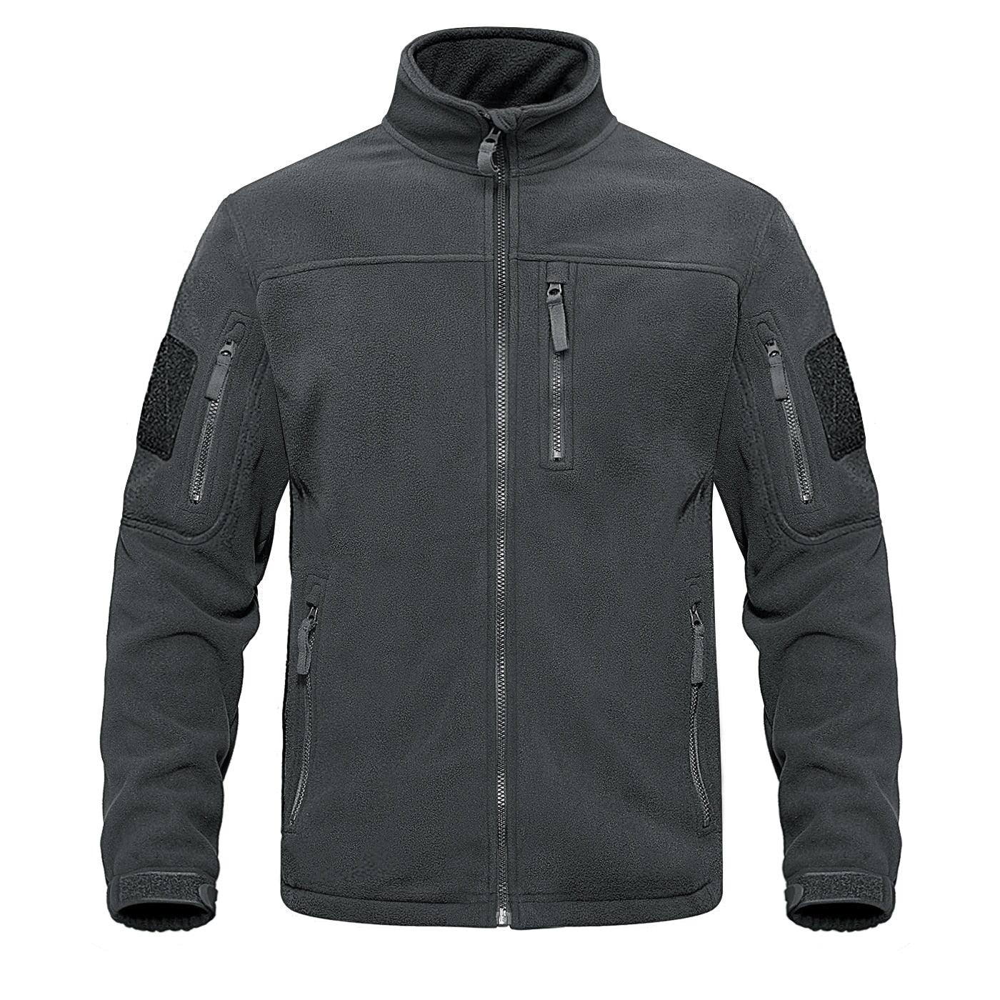 Veste tactique d'extérieur en polaire bleu foncé chaude multi-poches style unique doux manteaux de travail veste coupe-vent homme manteau de randonnée sport pour l'hiver et l'automne
