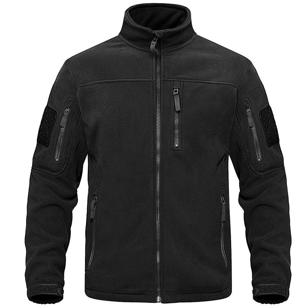 Veste tactique d'extérieur en polaire bleu foncé chaude multi-poches style unique doux manteaux de travail veste coupe-vent homme manteau de randonnée sport pour l'hiver et l'automne
