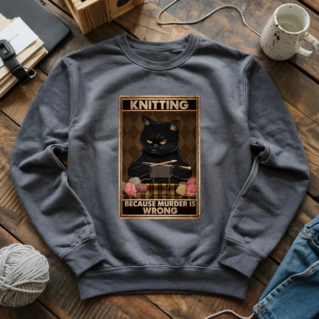 Pull « Le tricot, parce que tuer, c'est mal »