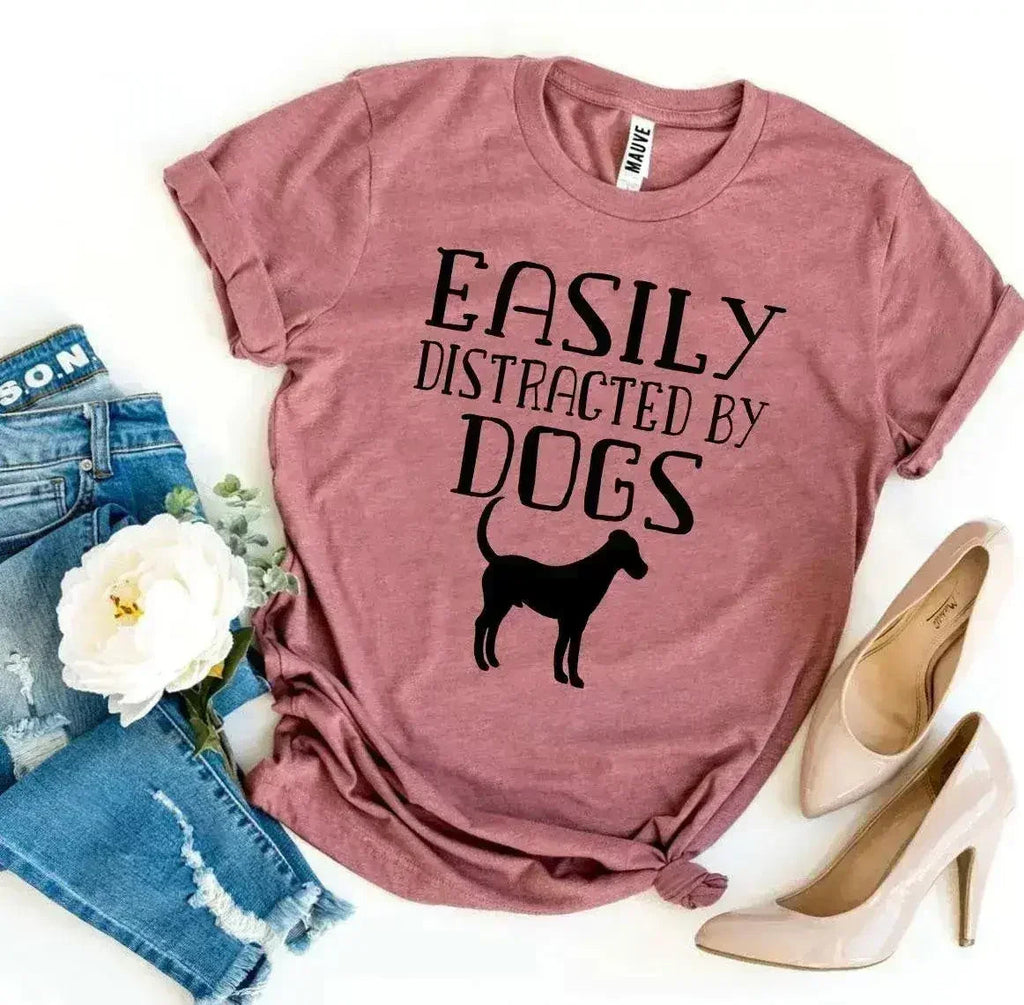 T-shirt Facilement Distrait(e) Par Les Chiens