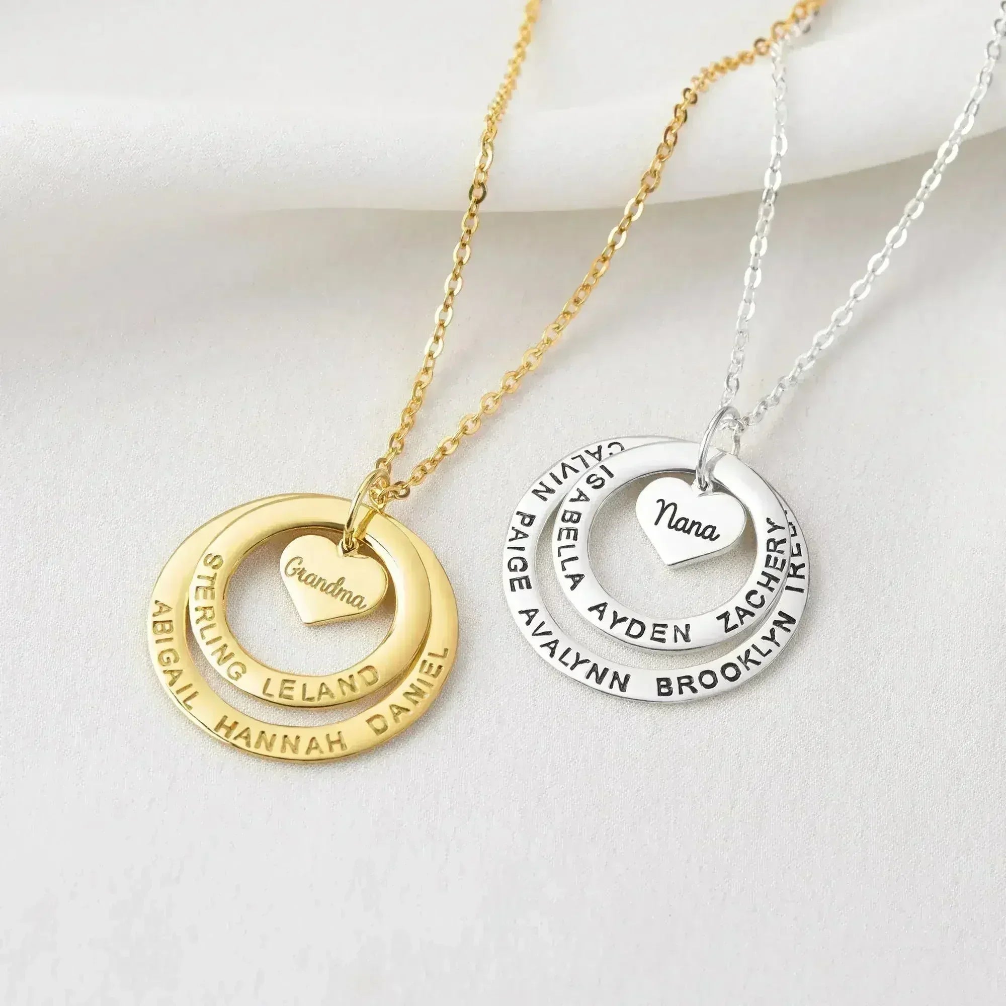 Bijoux de mamie, Collier grand-mère avec prénoms, Cadeau personnalisé pour grand-mère