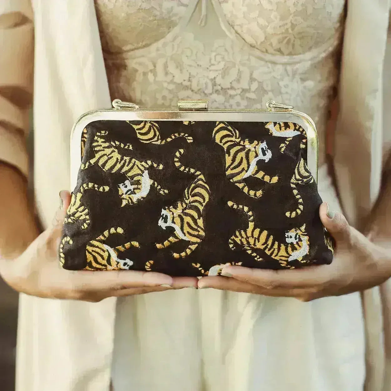 Pochette Tigre de Sumatra, Noir