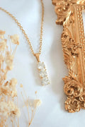 Collier pendentif en oxyde de zirconium 24 carats