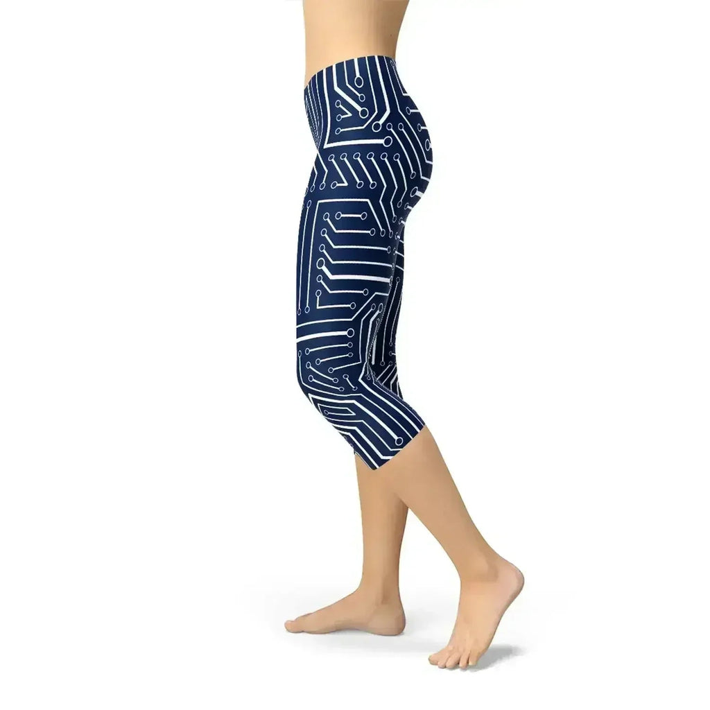 Legging Capri de sport bleu marine pour femme