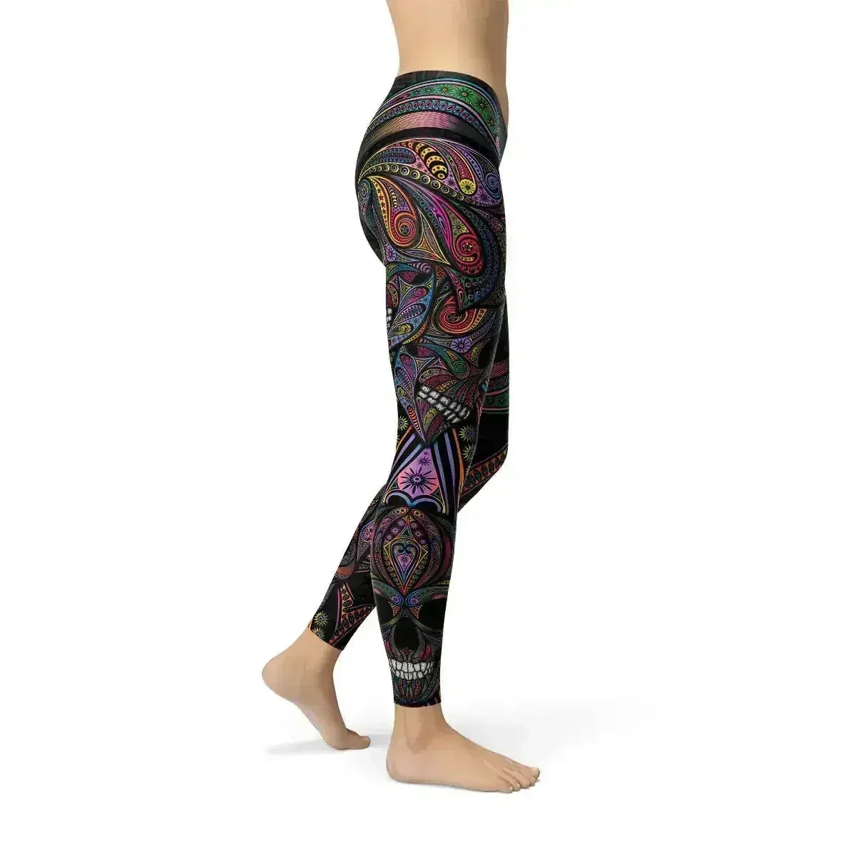 Legging tête de mort mexicaine pour femme