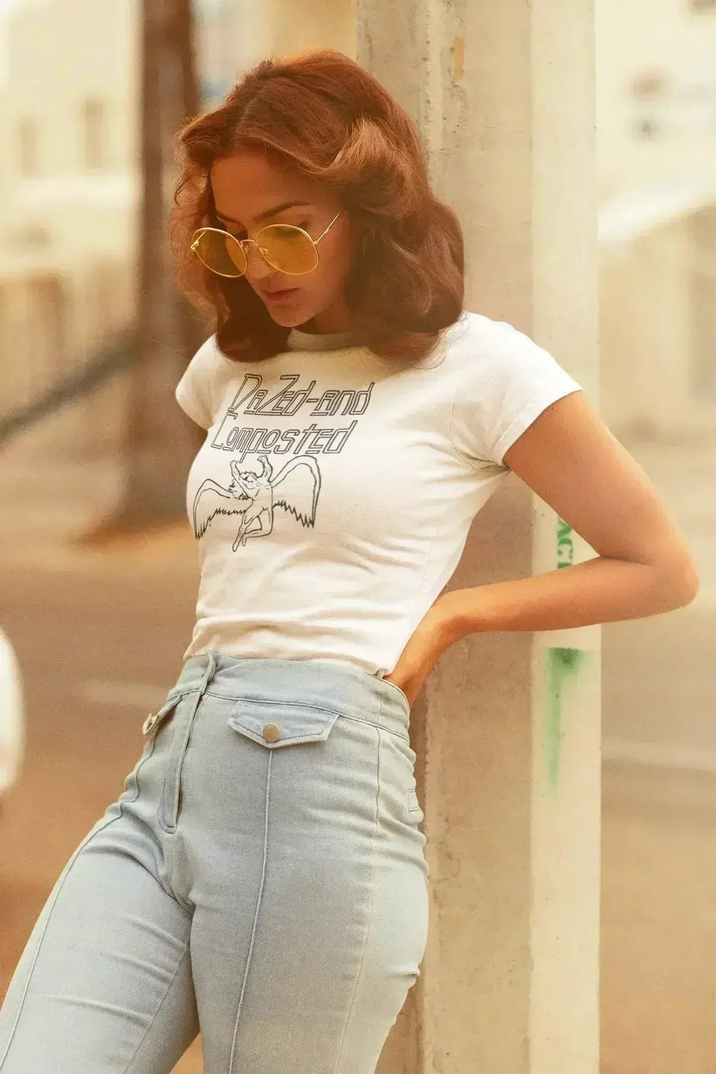 Crop top Led Zeppelin en coton biologique – Dazed and Composted