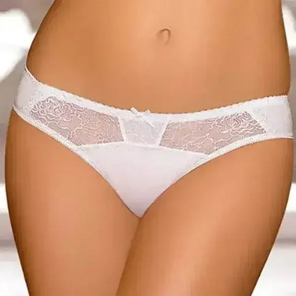 Culotte de bikini taille basse semi-transparente Gorteks Pamela Blanc
