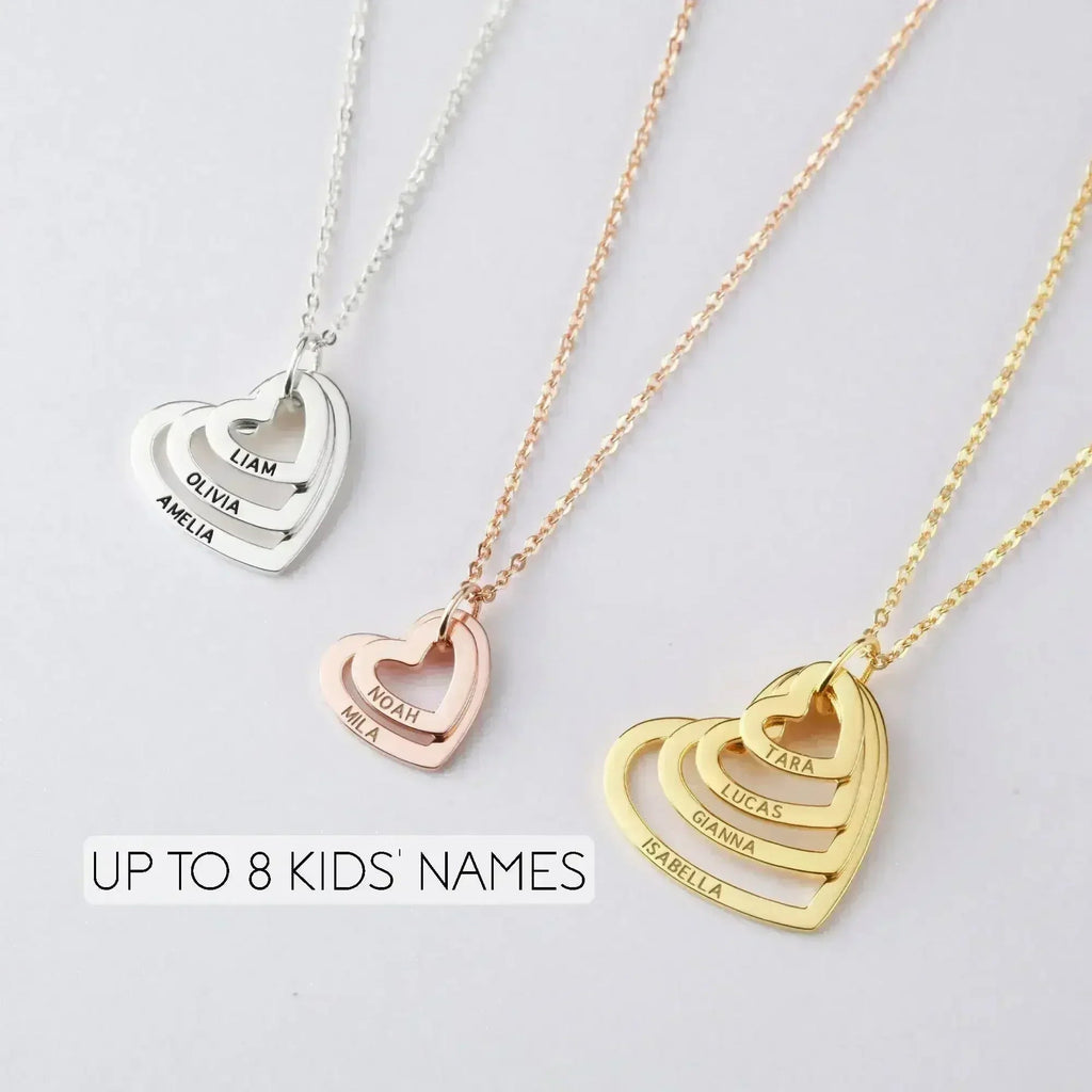 Collier Cœur Mamie, Bijoux Personnalisés pour Grand-mère, Collier Nana