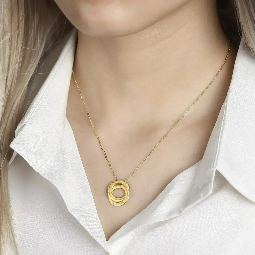 Collier Maman avec prénoms et pierres de naissance des enfants, Bijoux pierres de naissance enfants