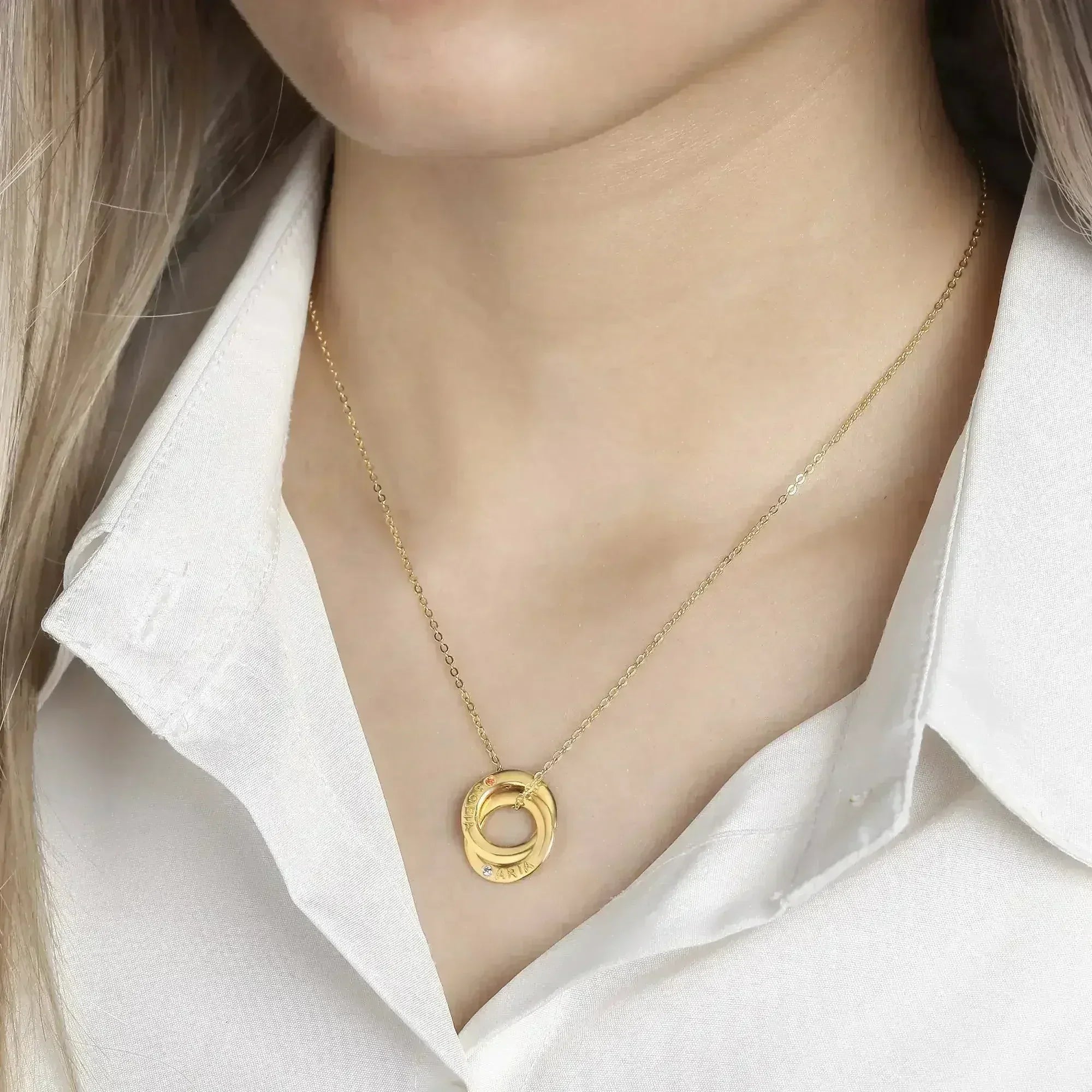 Collier Maman avec prénoms et pierres de naissance des enfants, Bijoux pierres de naissance enfants