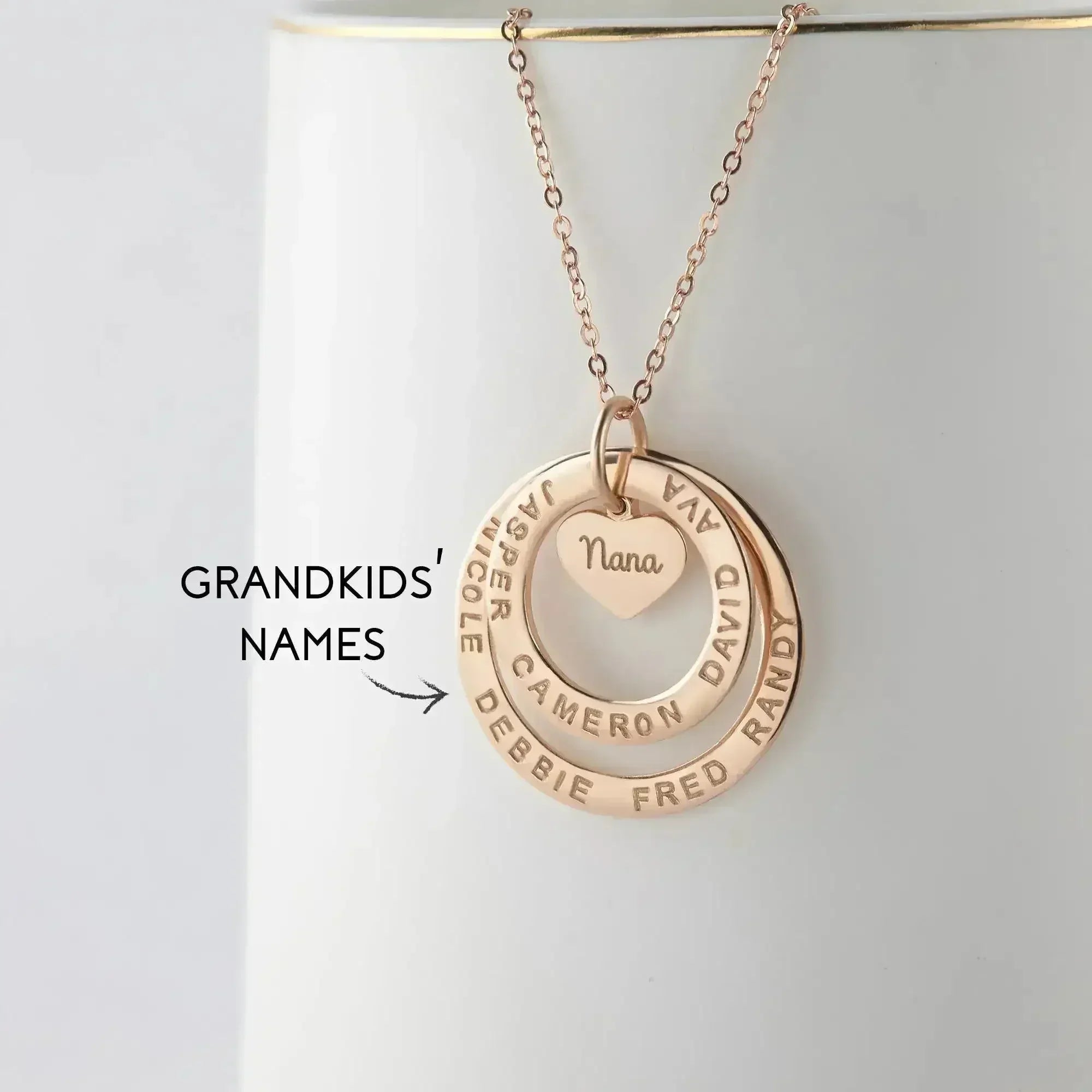 Bijoux de mamie, Collier grand-mère avec prénoms, Cadeau personnalisé pour grand-mère