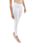 Legging côtelé taille basse Athlétique - Blanc