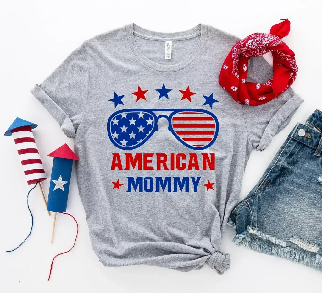 T-shirt Maman Américaine – T-shirt Premium en Coton Filé à l'Anneau pour les Mamans
