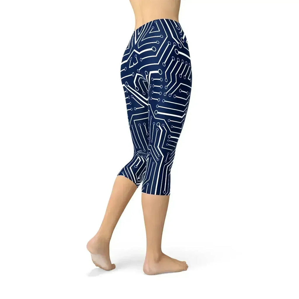 Legging Capri de sport bleu marine pour femme