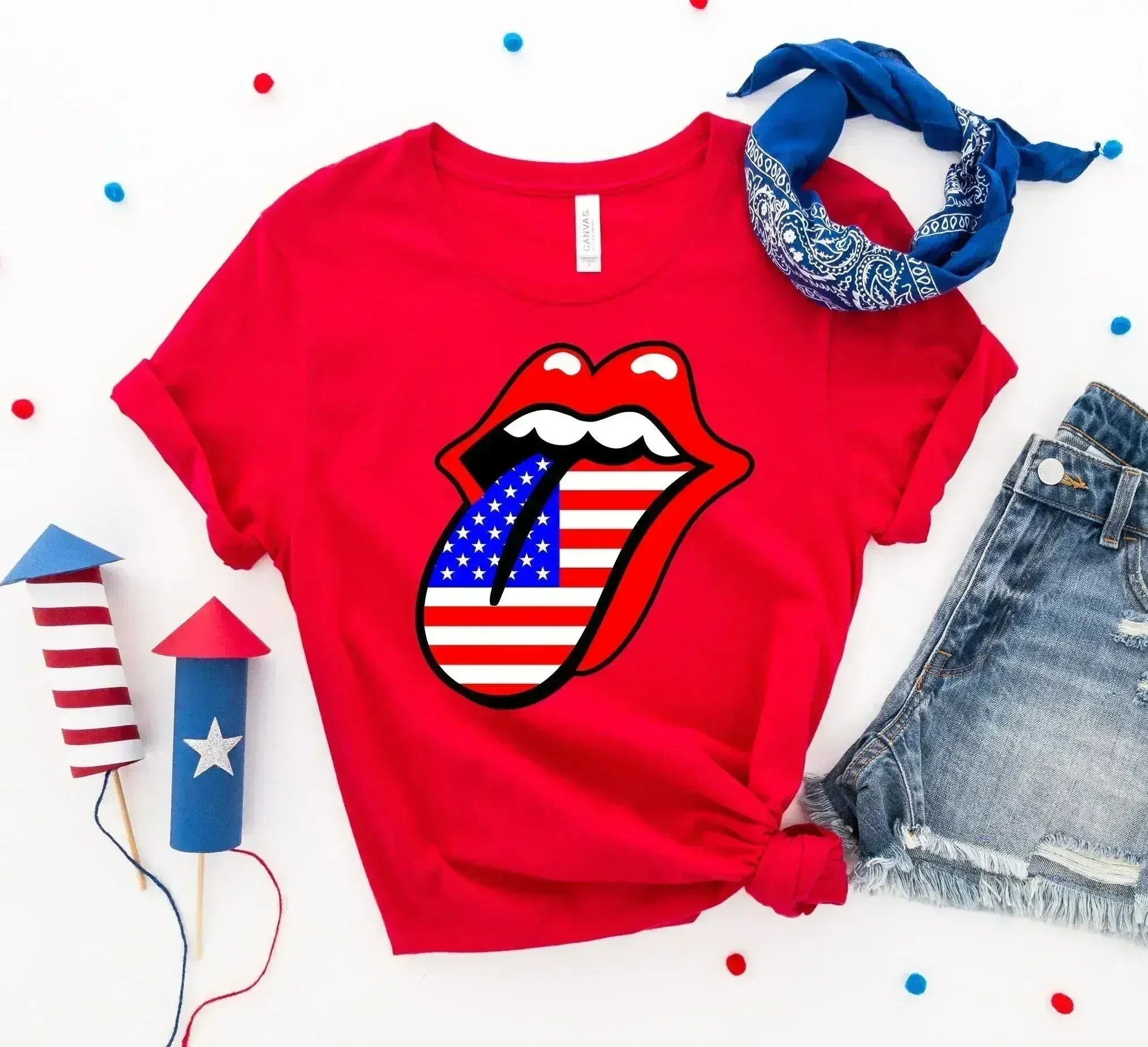 T-shirt Lèvres USA 4 juillet
