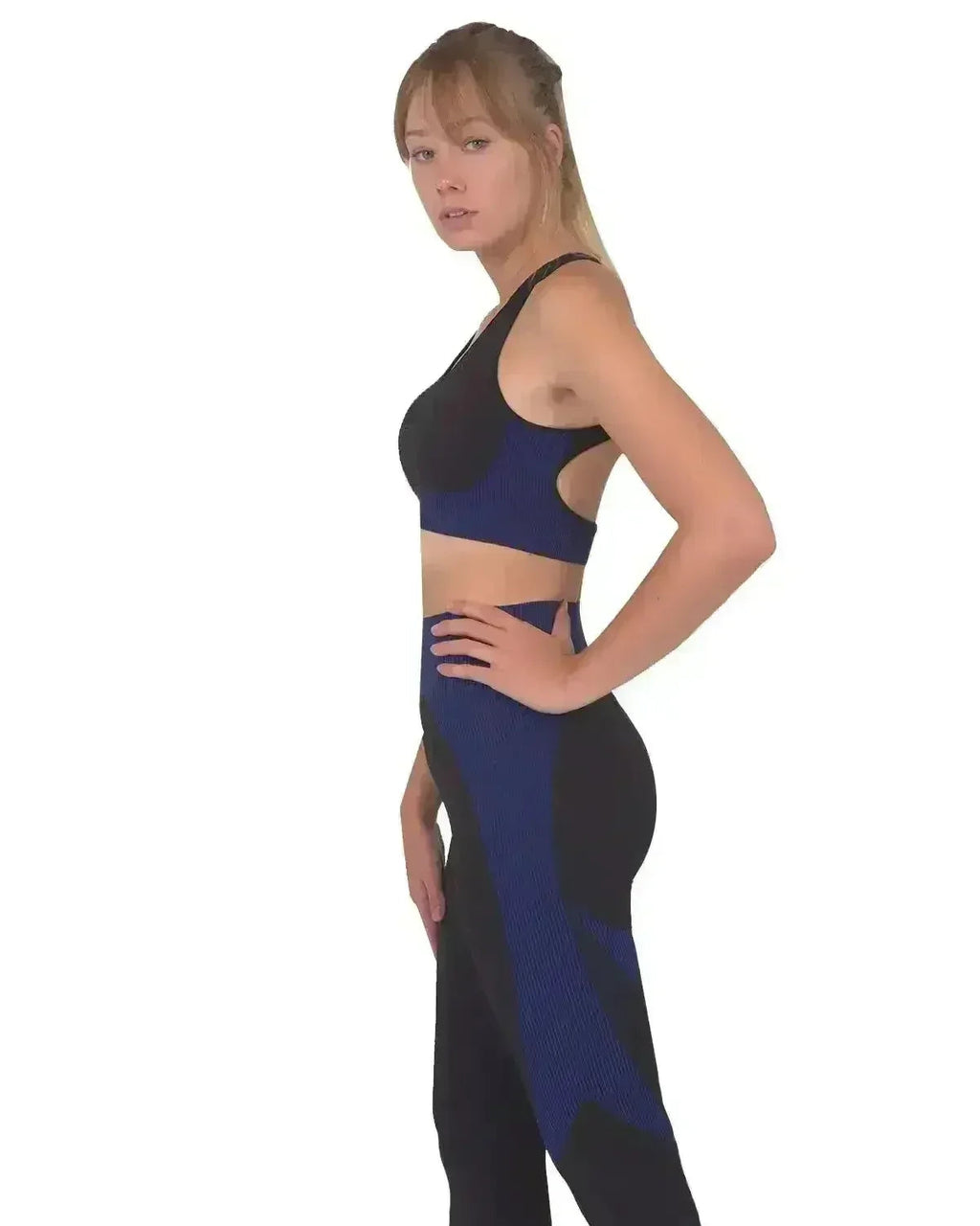 Soutien-gorge de sport sans coutures Trois - Noir et marine
