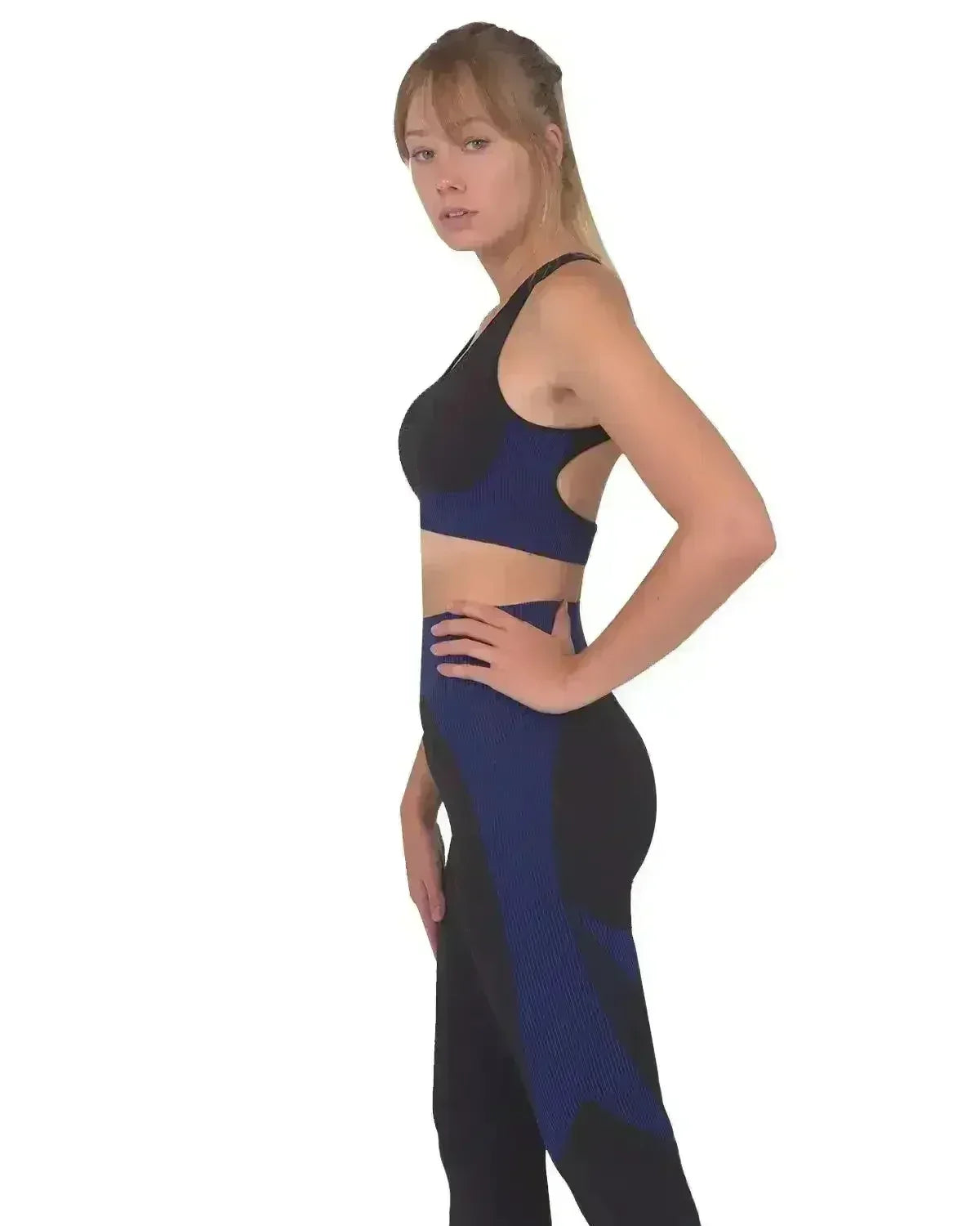 Soutien-gorge de sport sans coutures Trois - Noir et marine