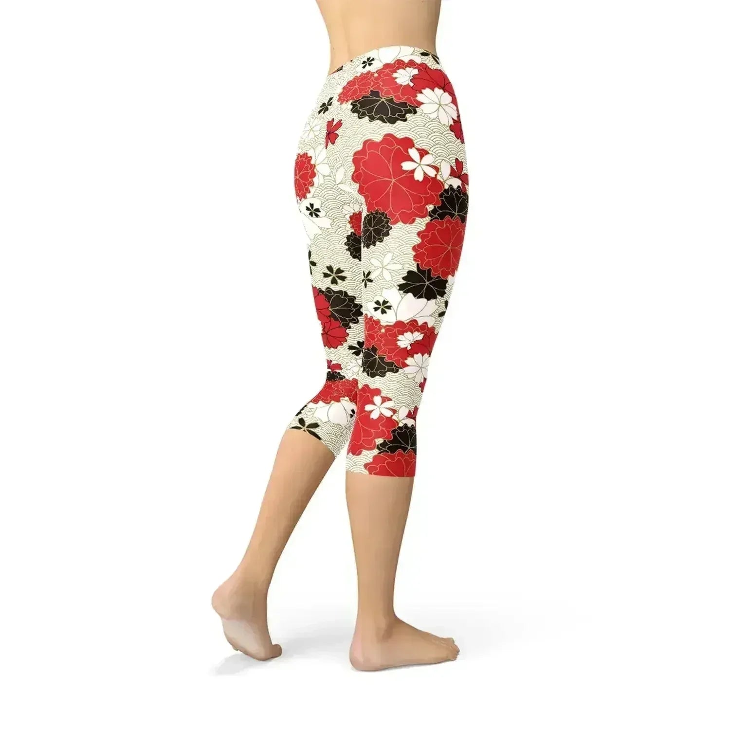Legging Capri Femme Fleur de Cerisier Japonais