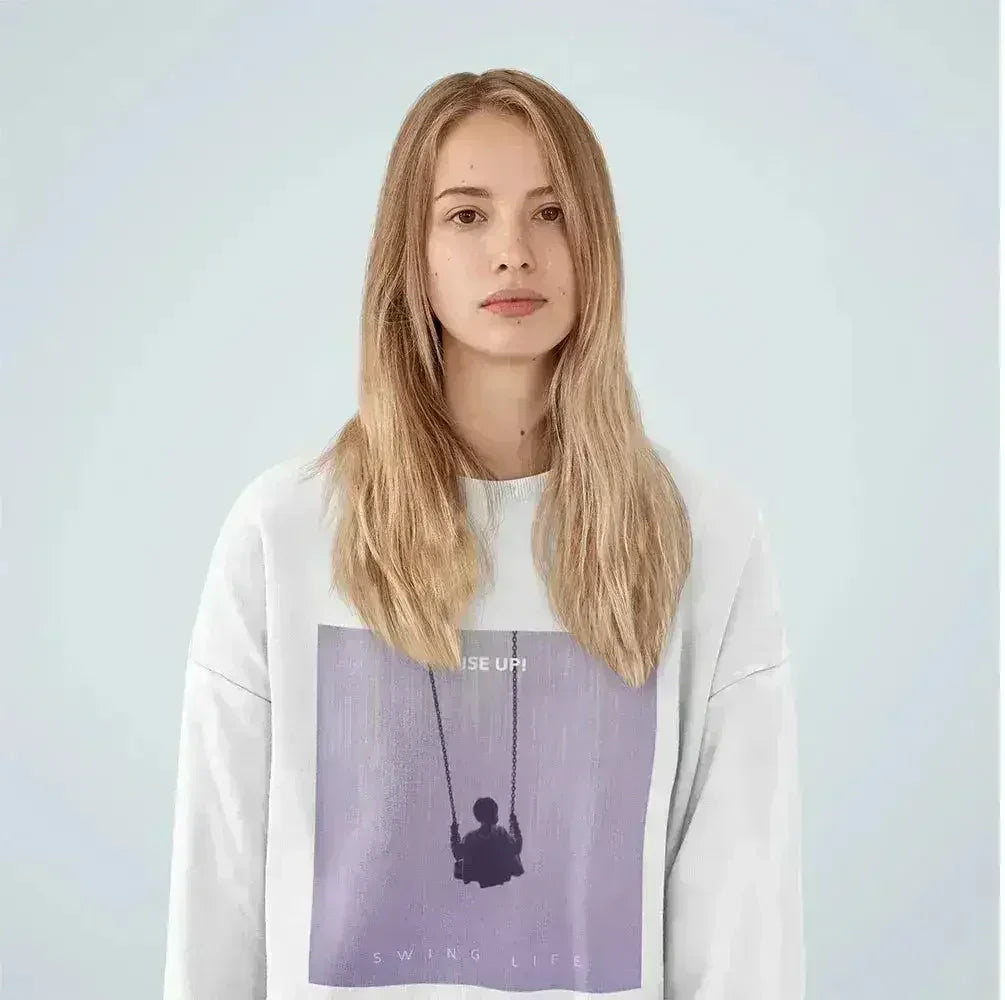 Sweat-shirt à logo violet - Haut ample et doux pour femme | Femstylo