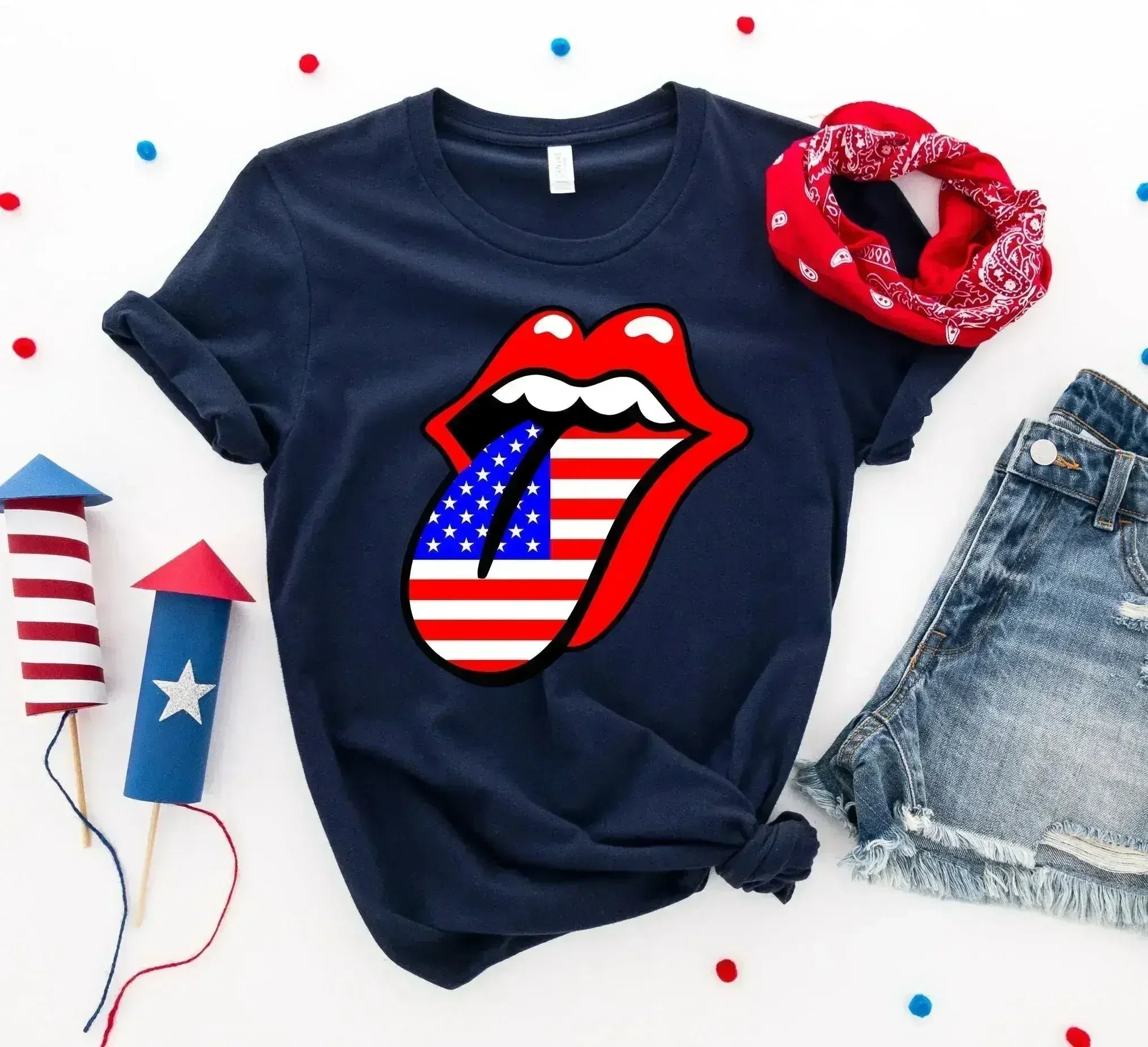 T-shirt Lèvres USA 4 juillet