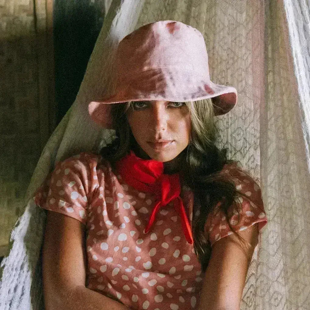 Chapeau bob en lin WATU Seaside, Salt Pink