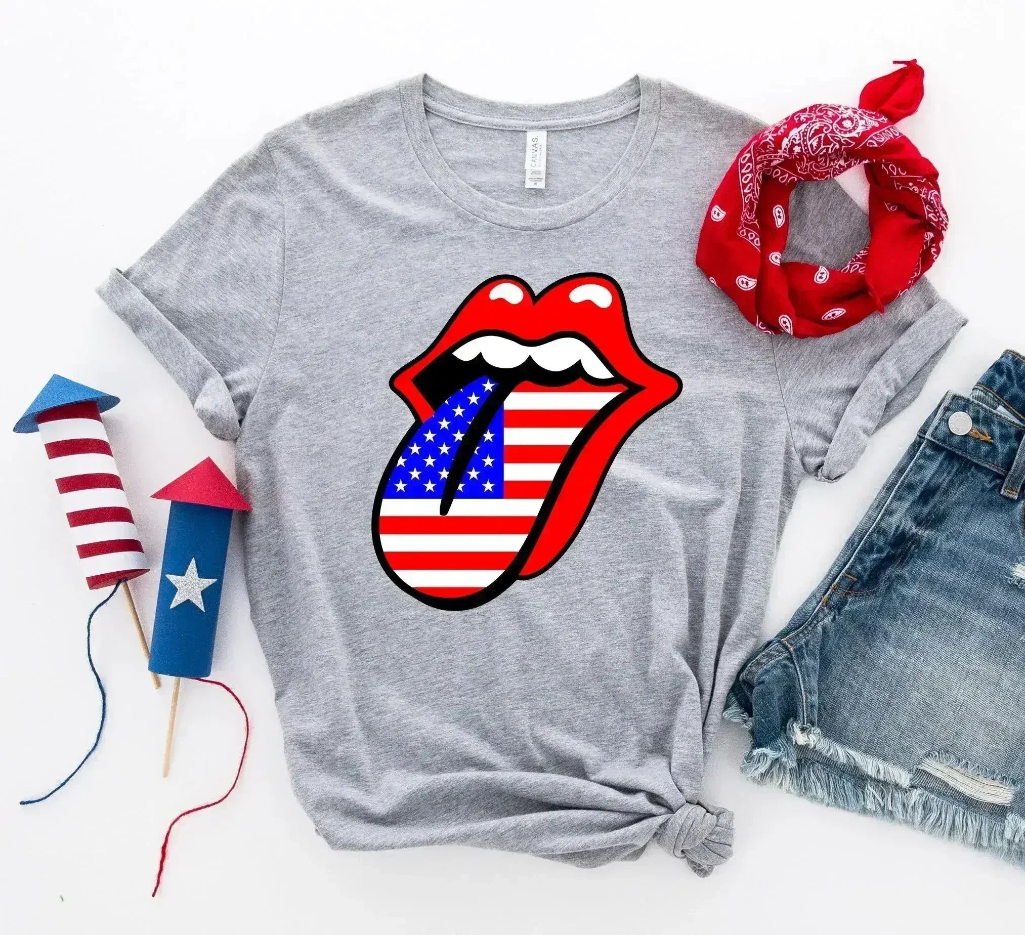 T-shirt Lèvres USA 4 juillet