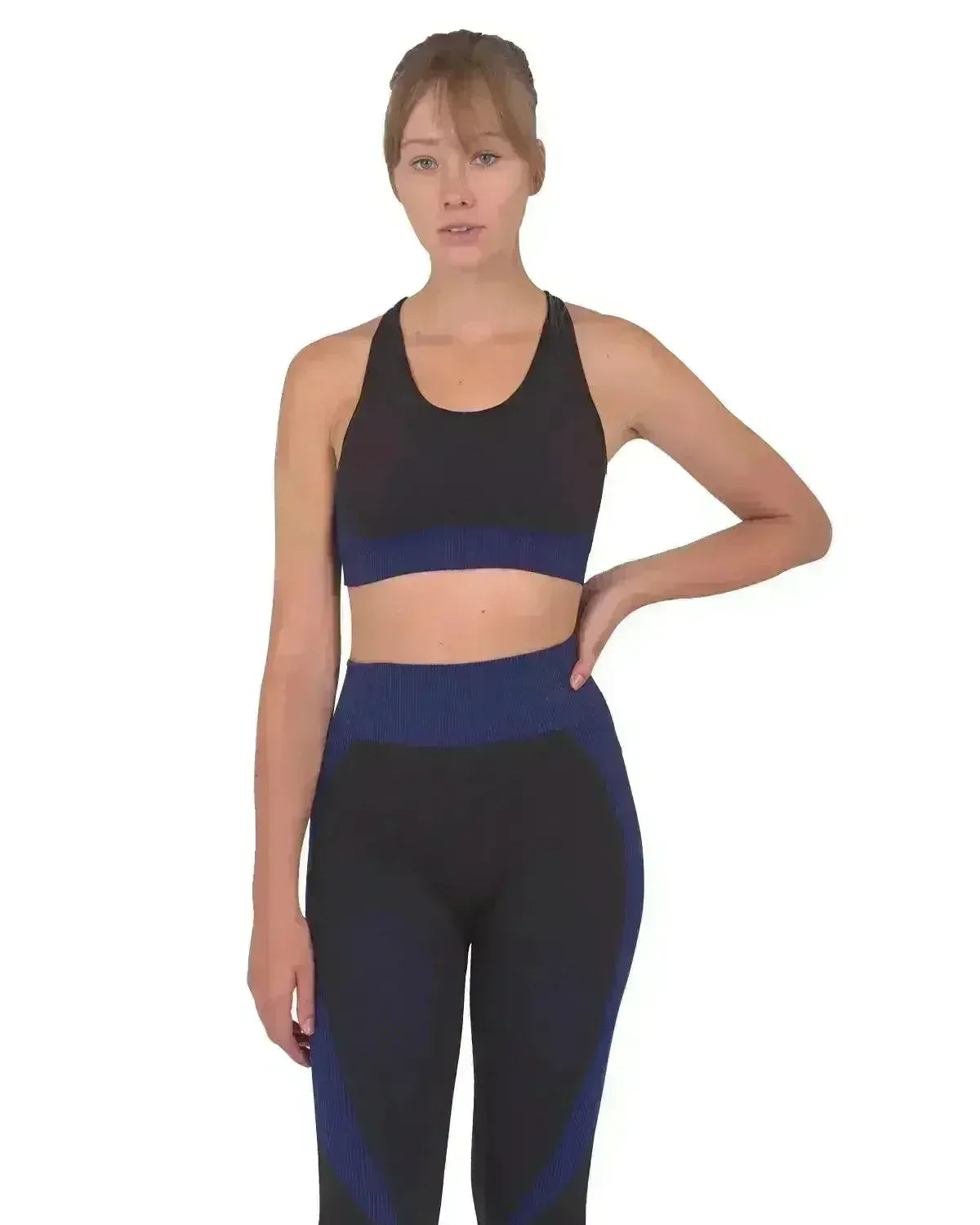 Soutien-gorge de sport sans coutures Trois - Noir et marine