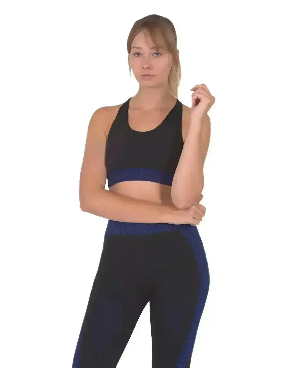 Soutien-gorge de sport sans coutures Trois - Noir et marine