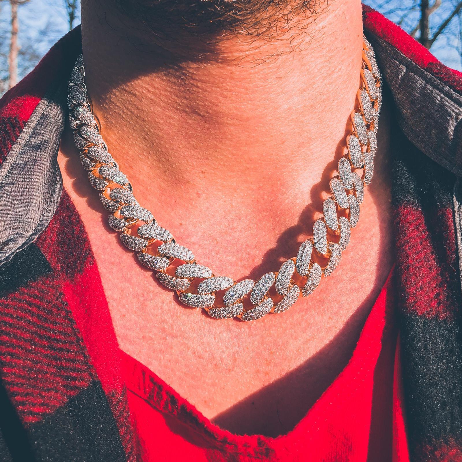 Chaîne cubaine STALLION Or 18MM CZ | 961552