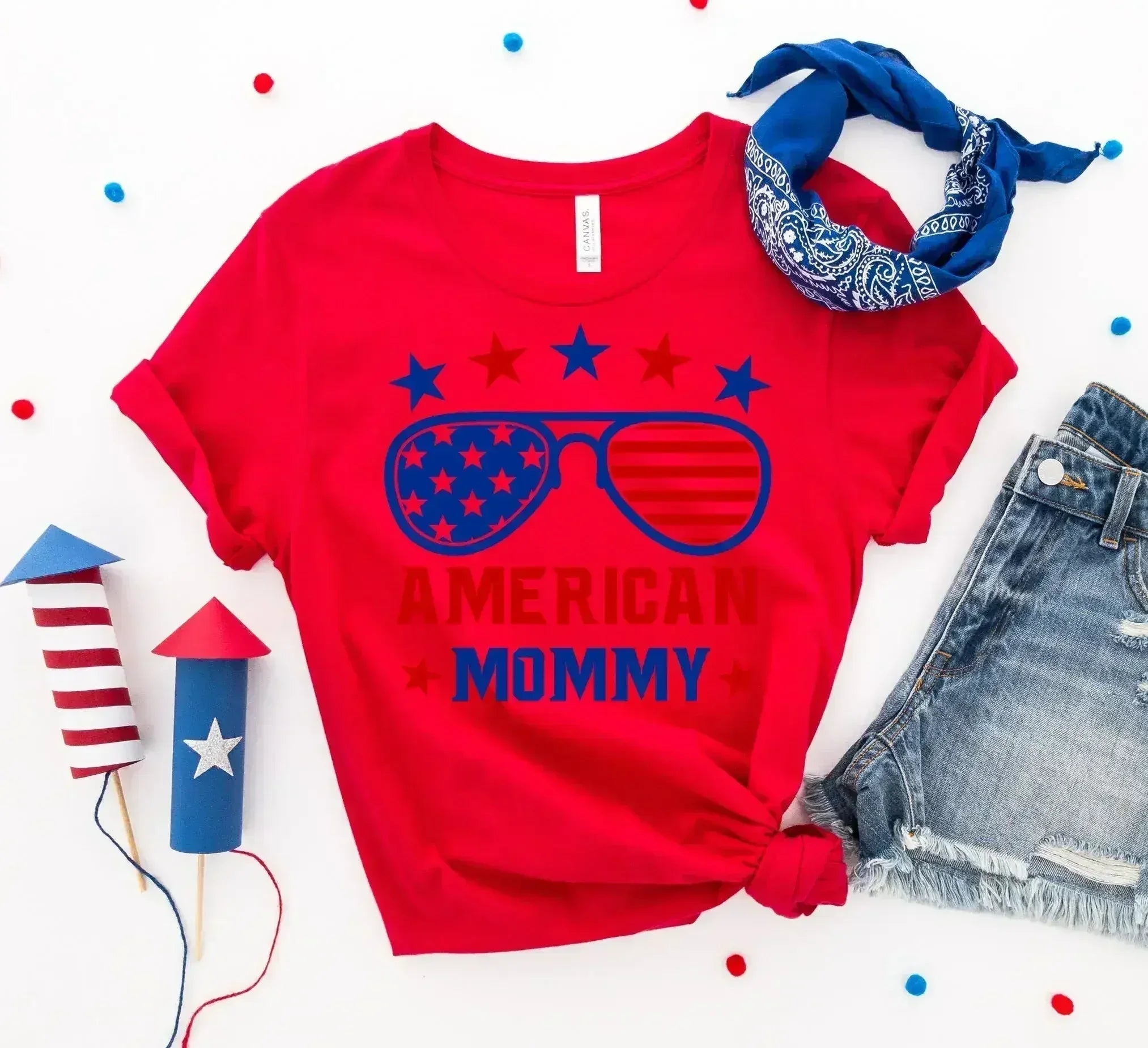 T-shirt Maman Américaine – T-shirt Premium en Coton Filé à l'Anneau pour les Mamans