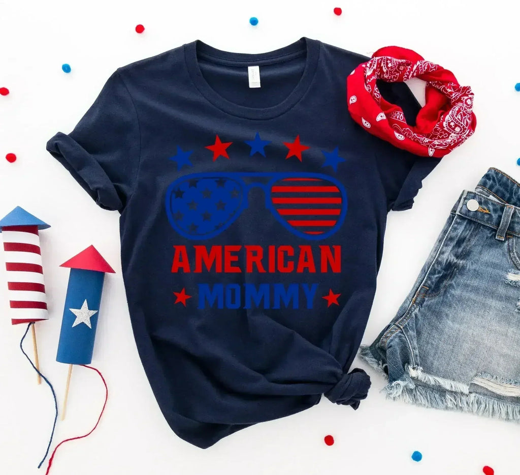 T-shirt Maman Américaine – T-shirt Premium en Coton Filé à l'Anneau pour les Mamans