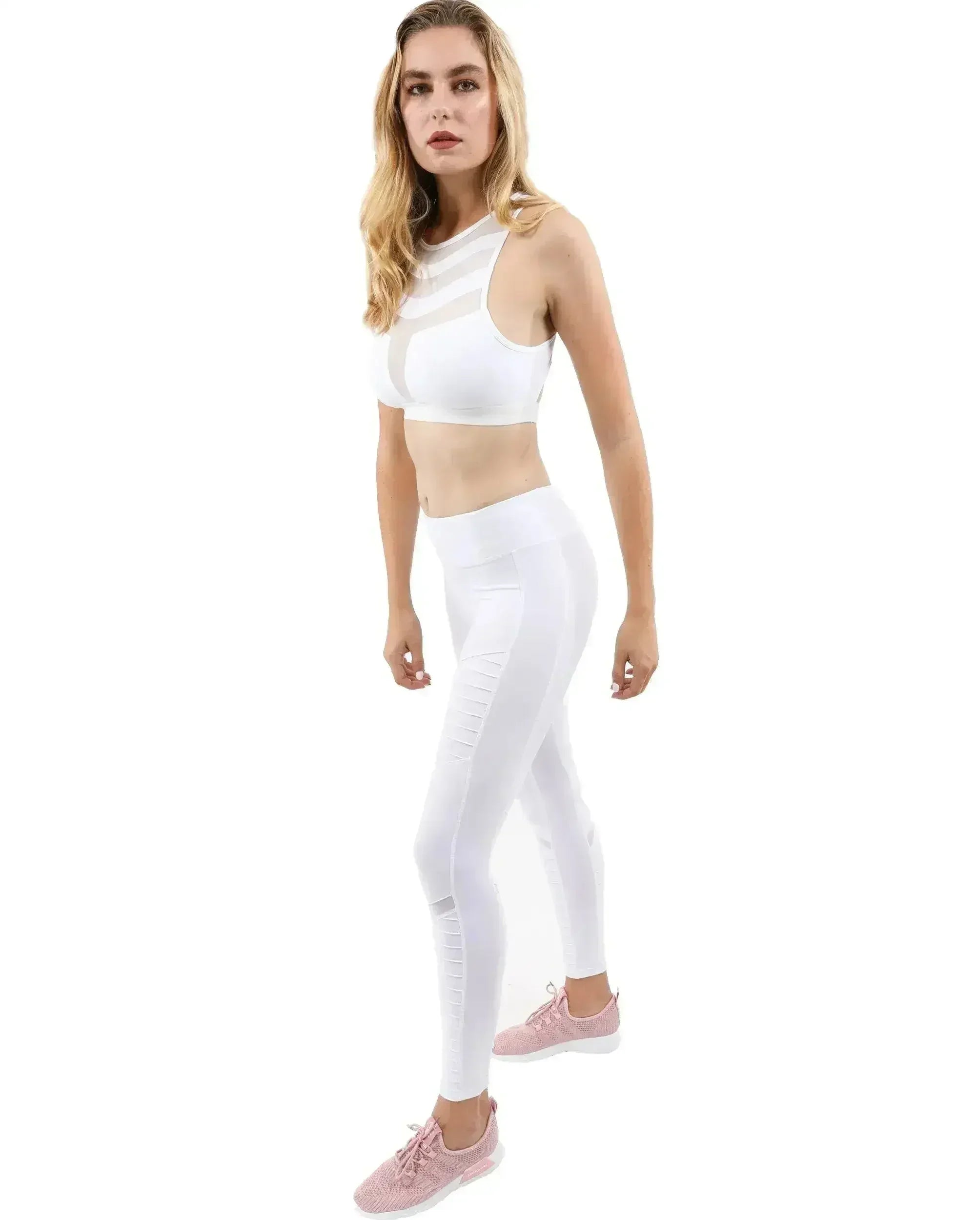 Legging côtelé taille basse Athlétique - Blanc