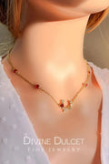 Collier « Jardin féérique » en or rouge 24 carats et oxyde de zirconium