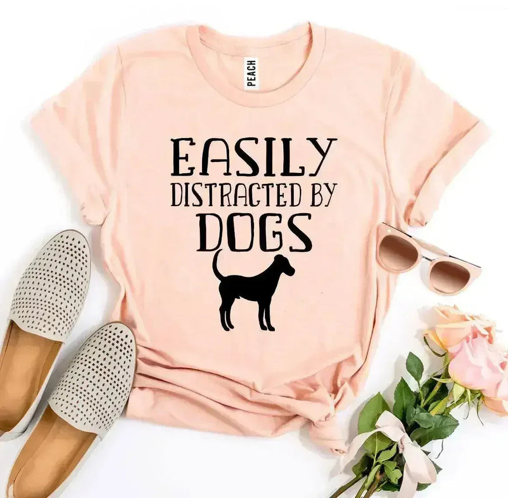 T-shirt Facilement Distrait(e) Par Les Chiens