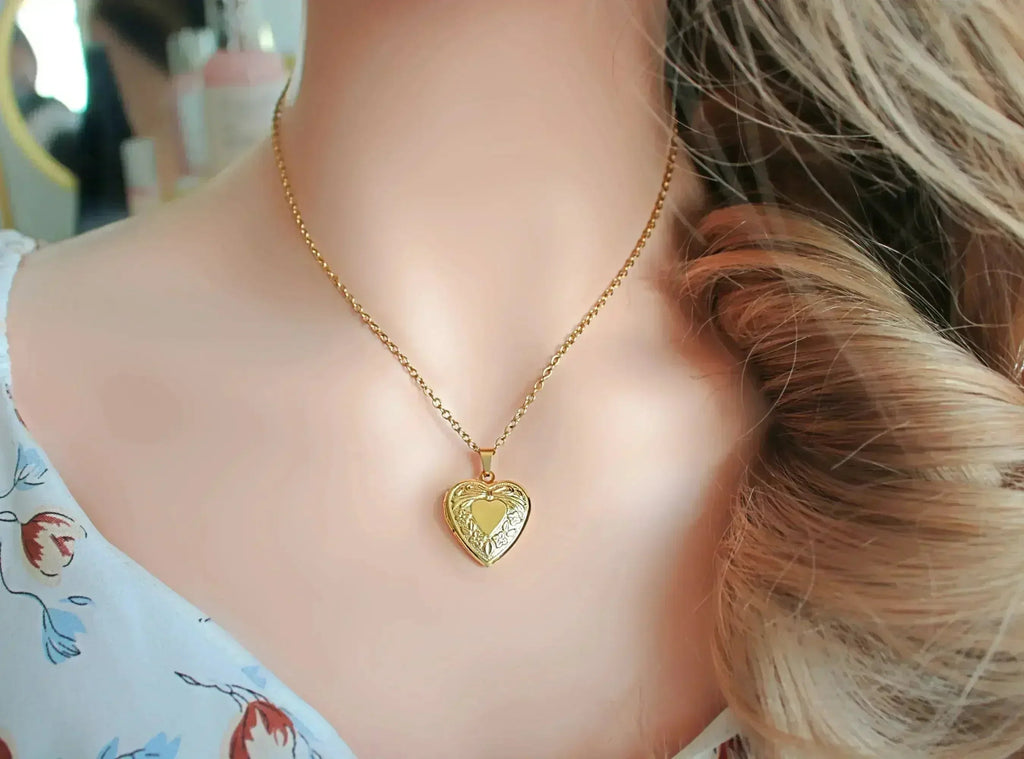 Collier Cœur Médaillon Or 18 Carats - Bijou Mignon et Significatif