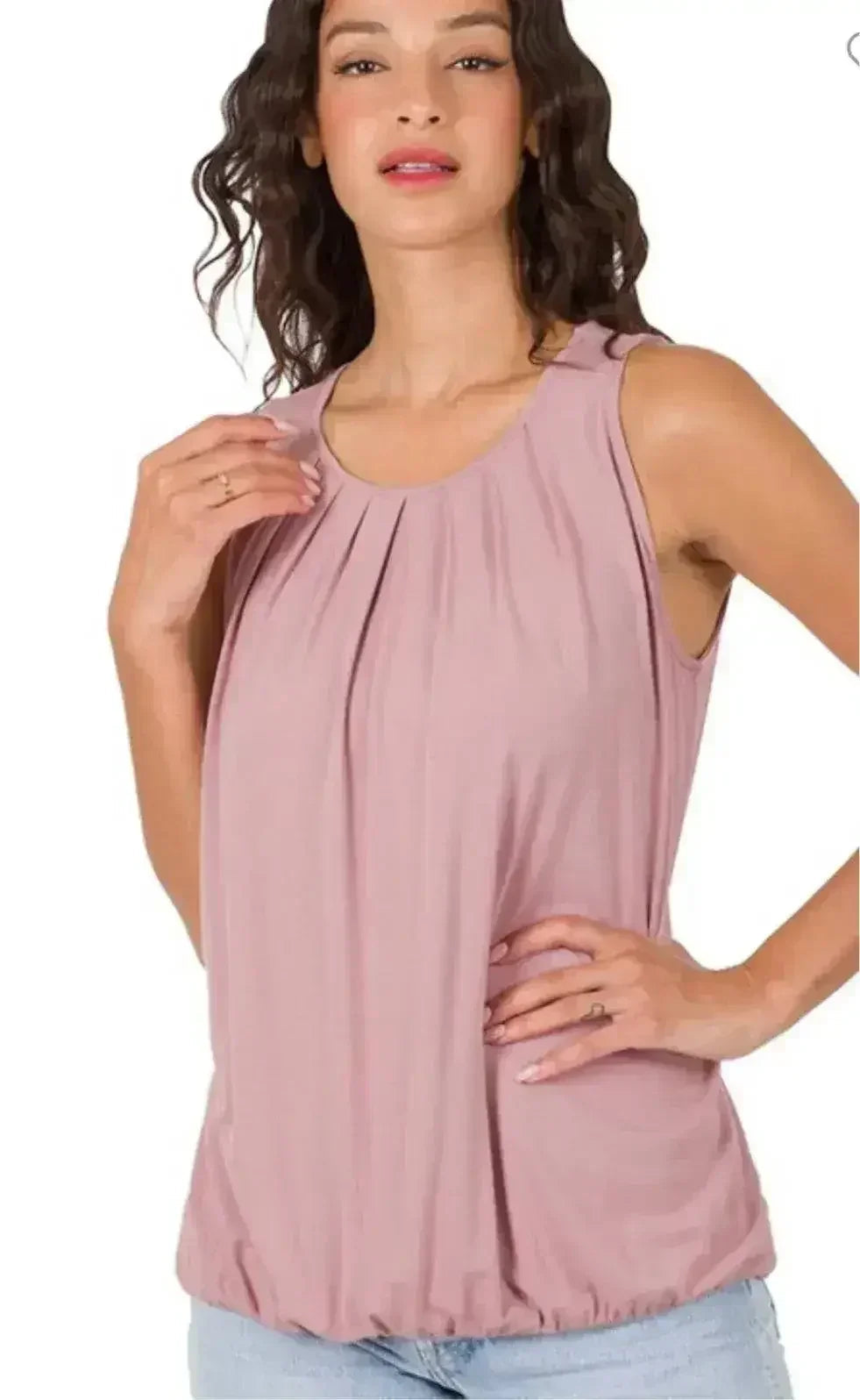 Haut en maille plissée rose crêpe