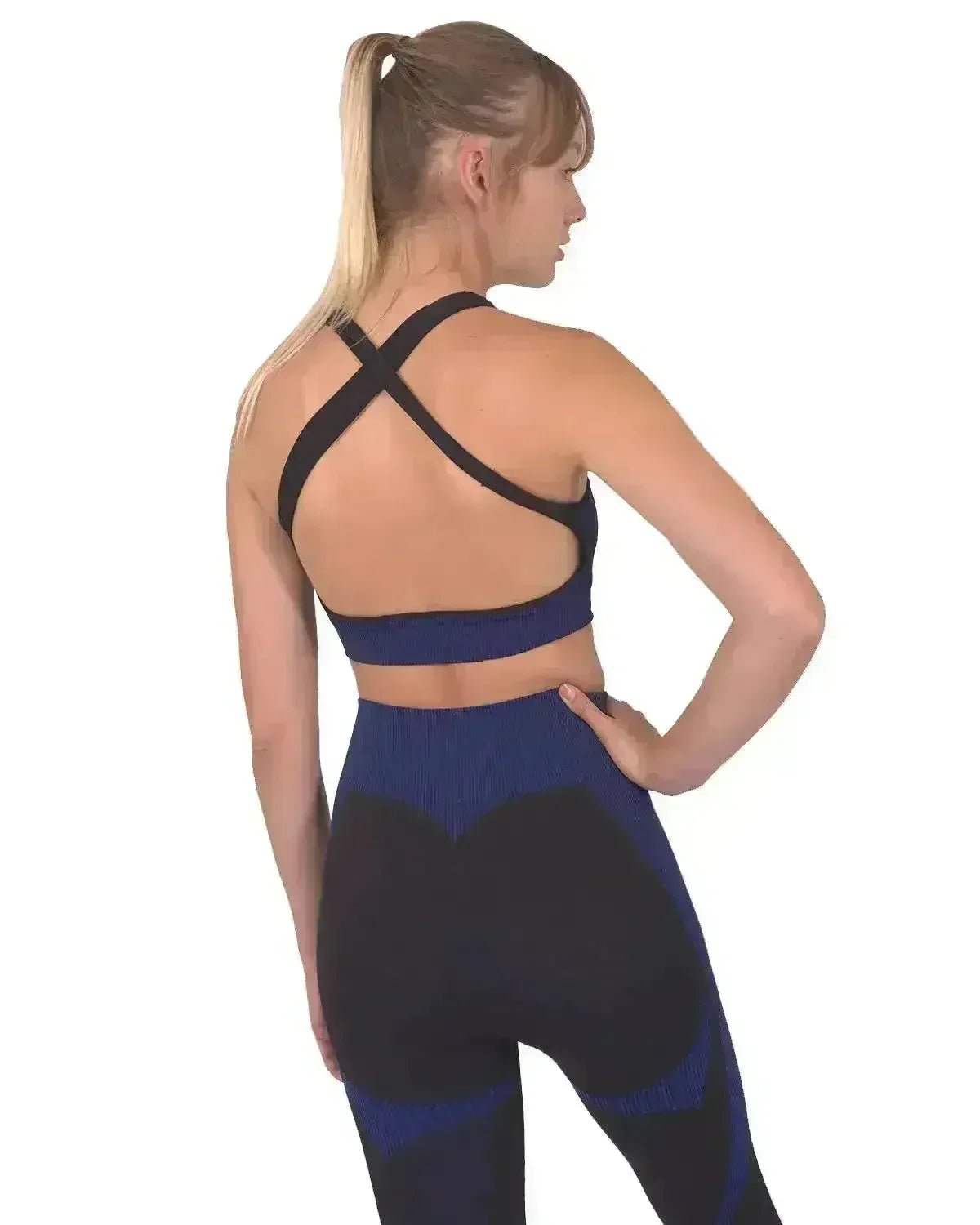 Soutien-gorge de sport sans coutures Trois - Noir et marine