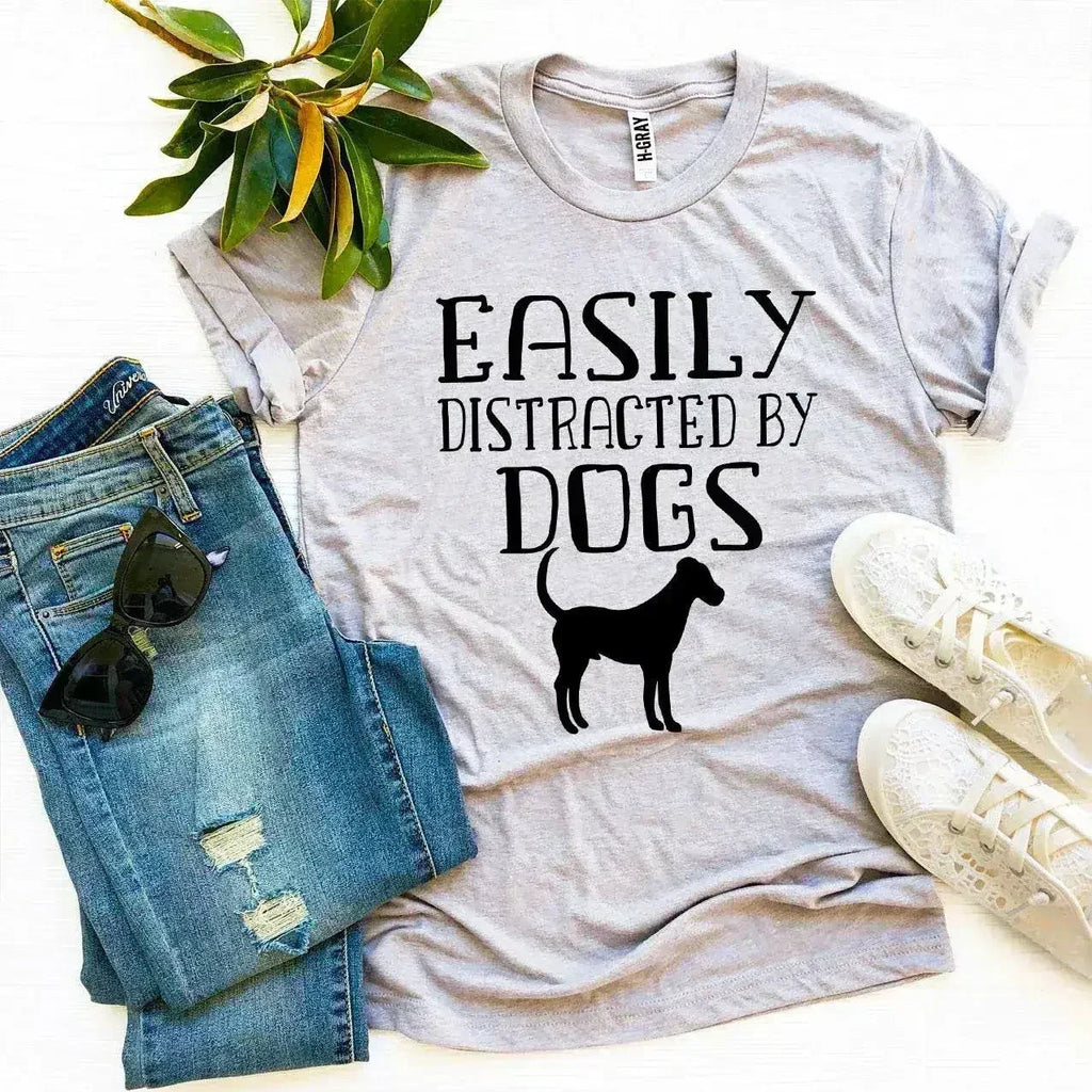 T-shirt Facilement Distrait(e) Par Les Chiens