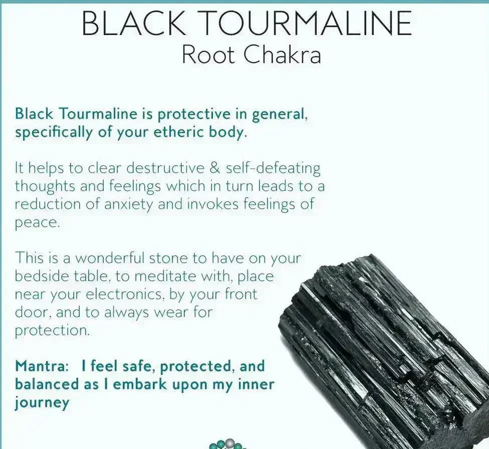 Bracelet extensible en tourmaline noire et quartz cristallin ! Cristaux véritables !