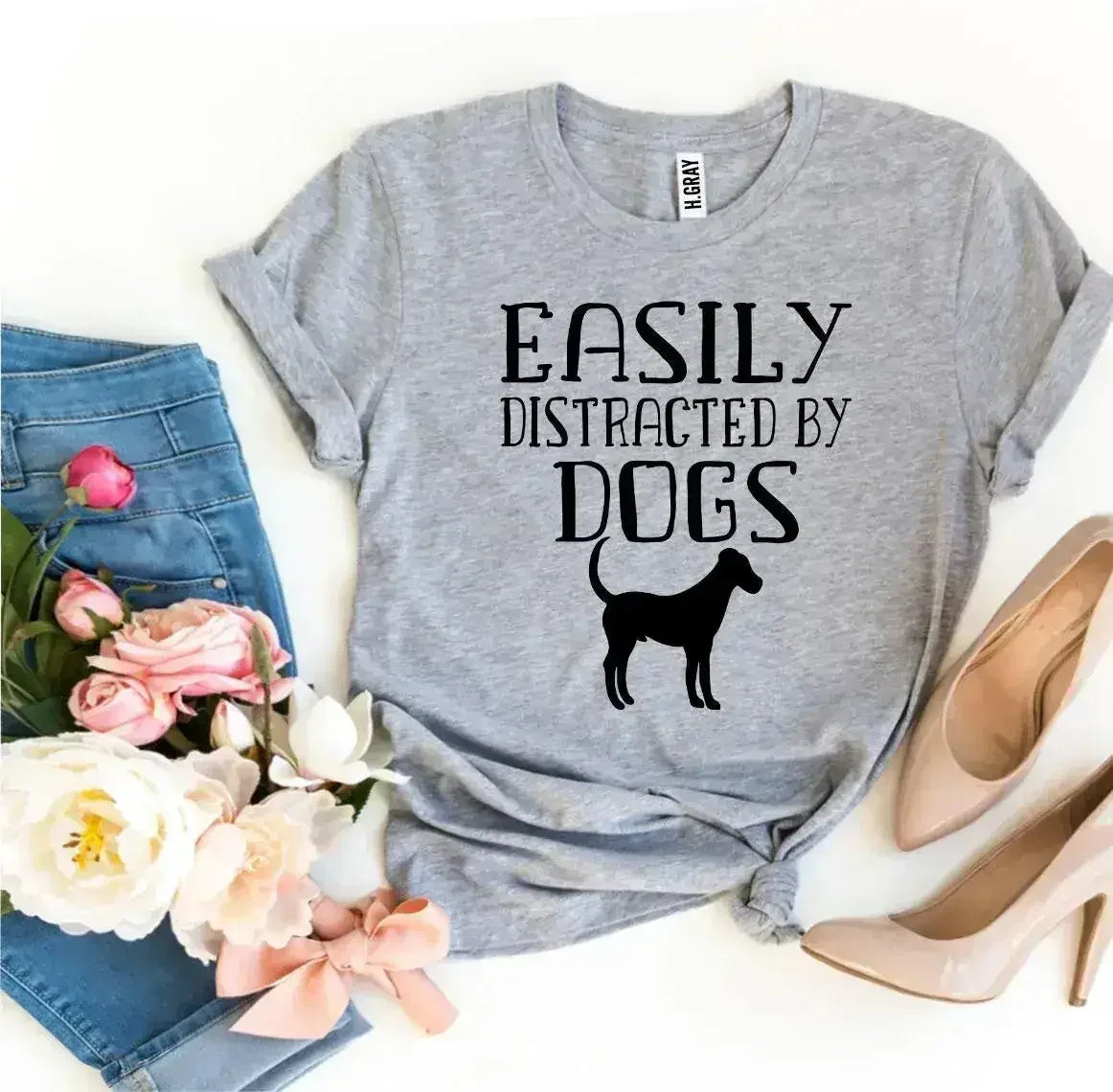 T-shirt Facilement Distrait(e) Par Les Chiens