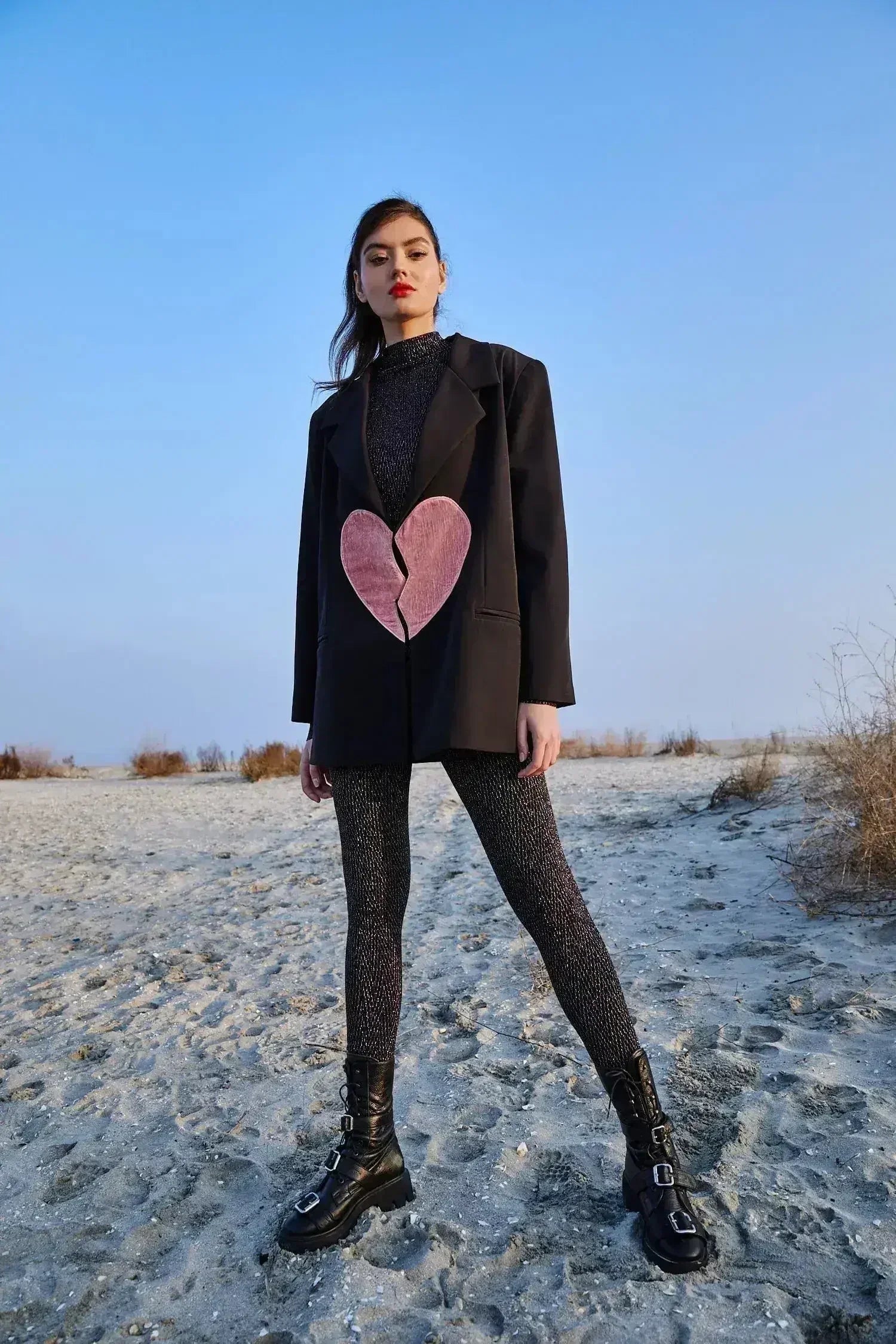 Blazer oversize cœur brisé