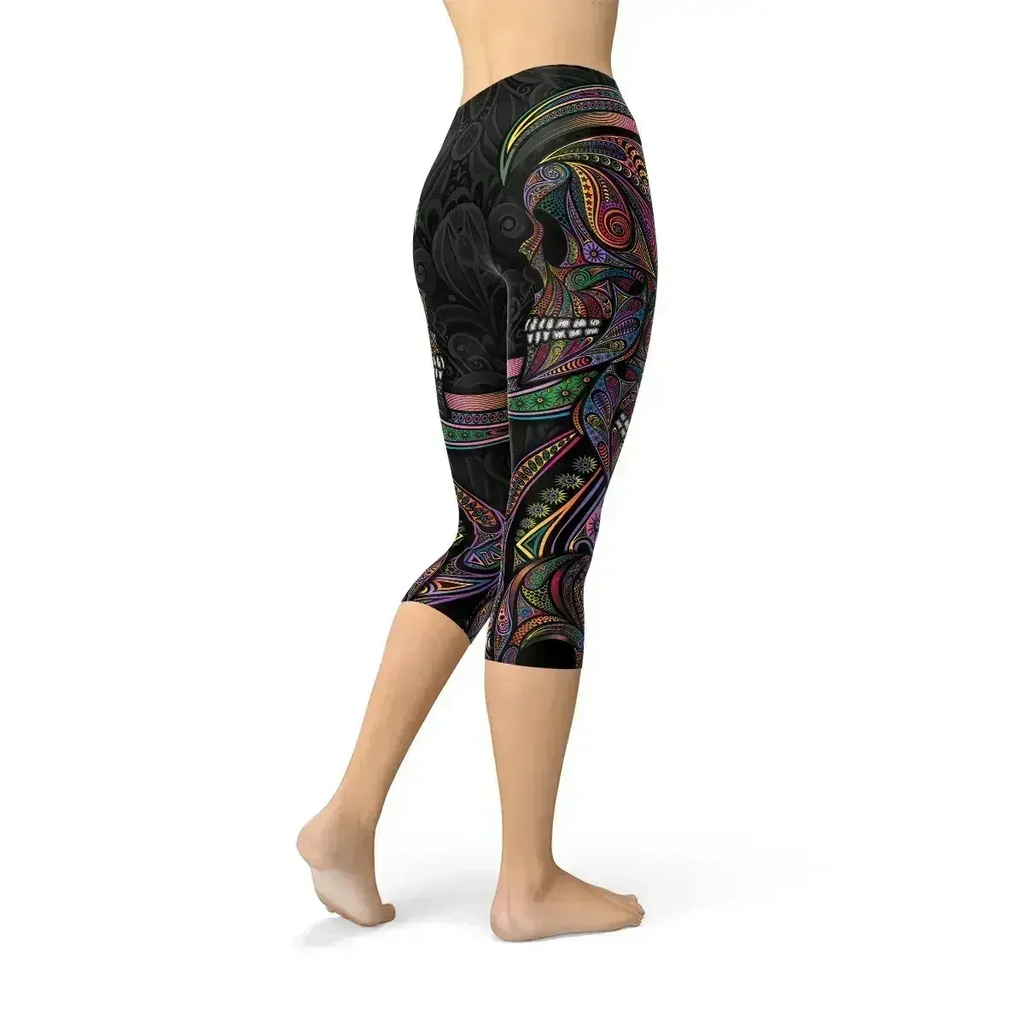 Legging Capri Crâne de Sucre pour Femme