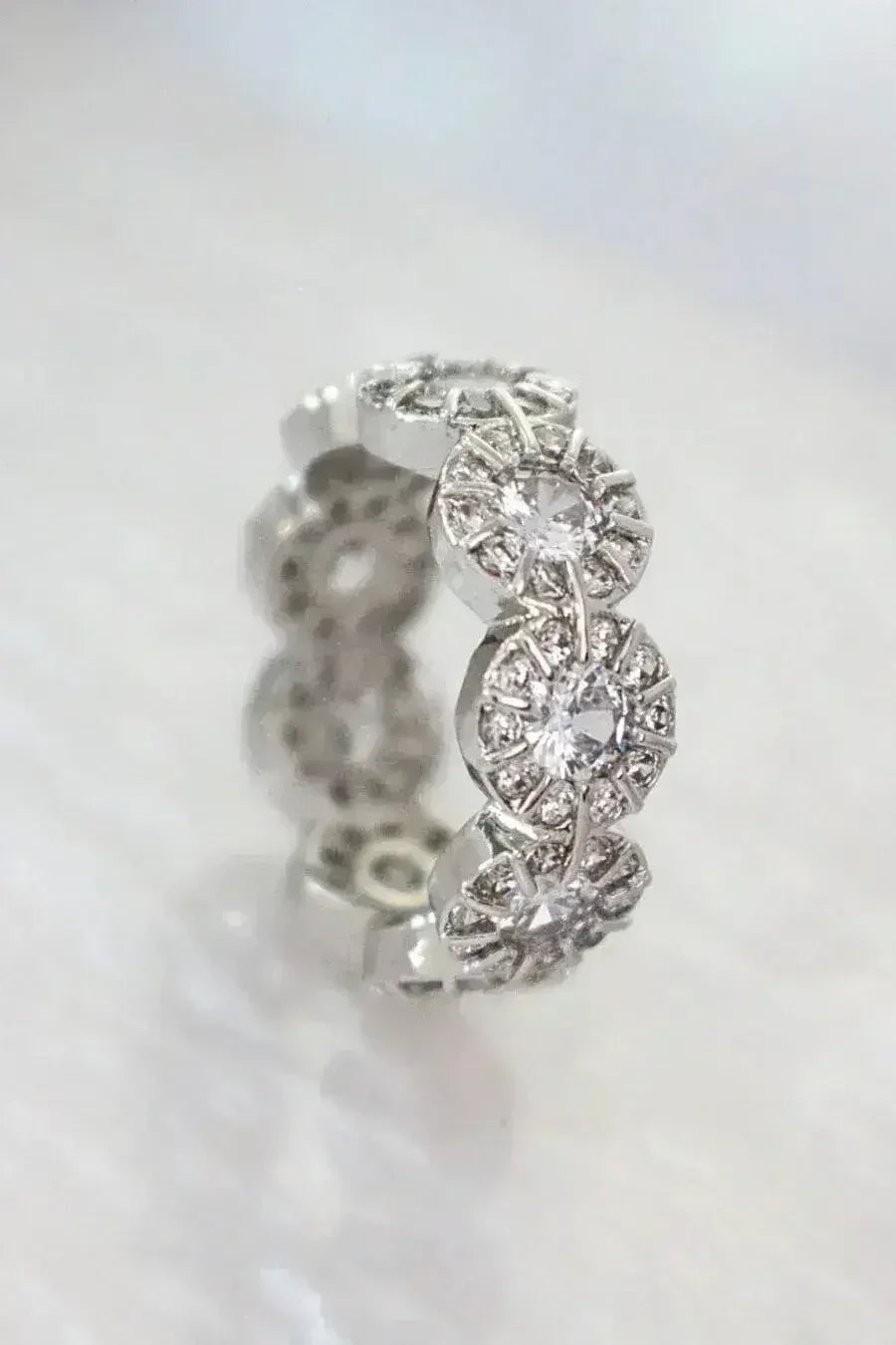 Bague Alliance en Argent 925 avec Oxyde de Zirconium Rond